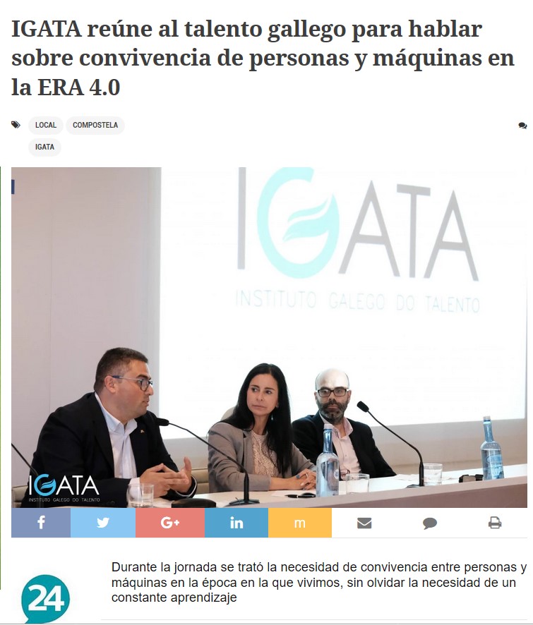 IGATA reúne al talento gallego para hablar sobre convivencia de personas y máquinas en la ERA 4.0